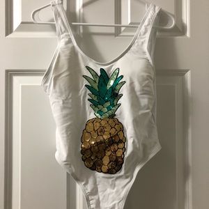 Brand New - Pineapple White One Piece Bathing Suit